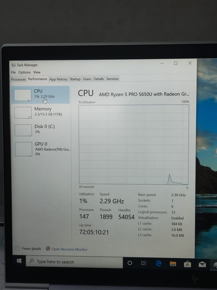 HP EliteBook 845 G8 AMD Ryzen 5 PRO 5650U – Ram 16G – SSD 256G