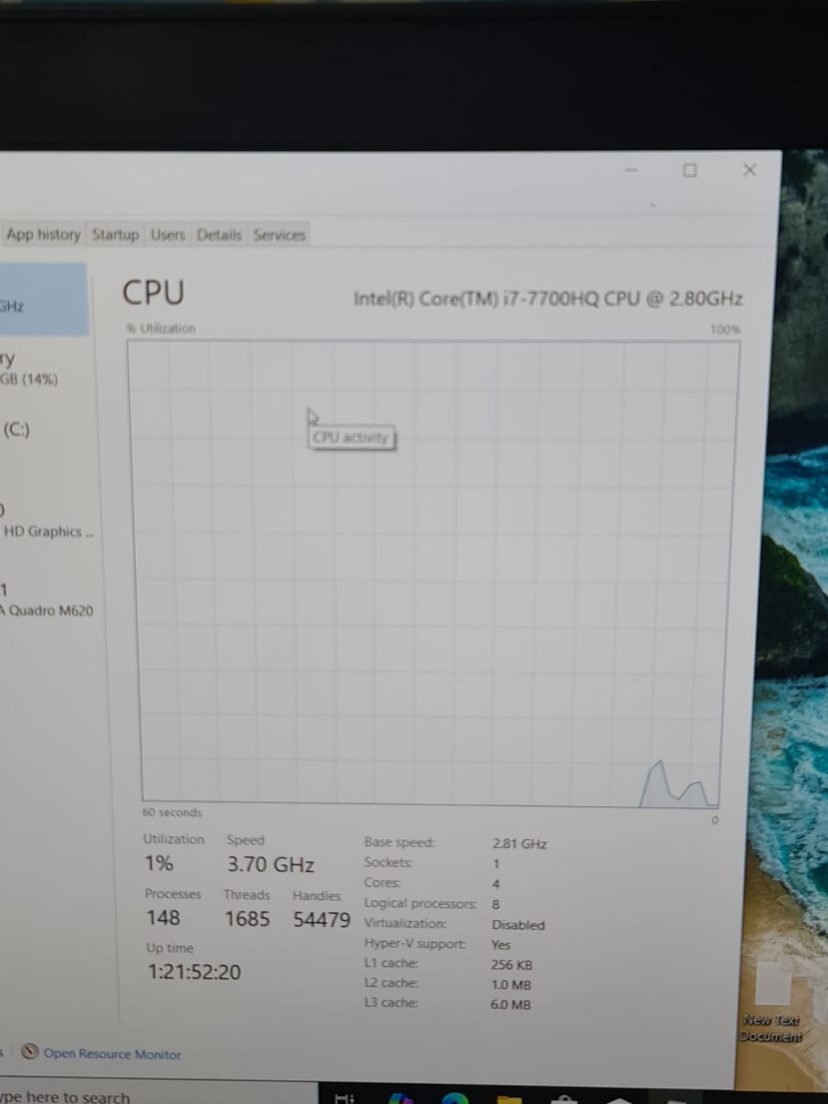 HP ZBOOK 17 G4 i7 HQ-hdd 256 ssd – 16 ddr4- NVIDIA M620